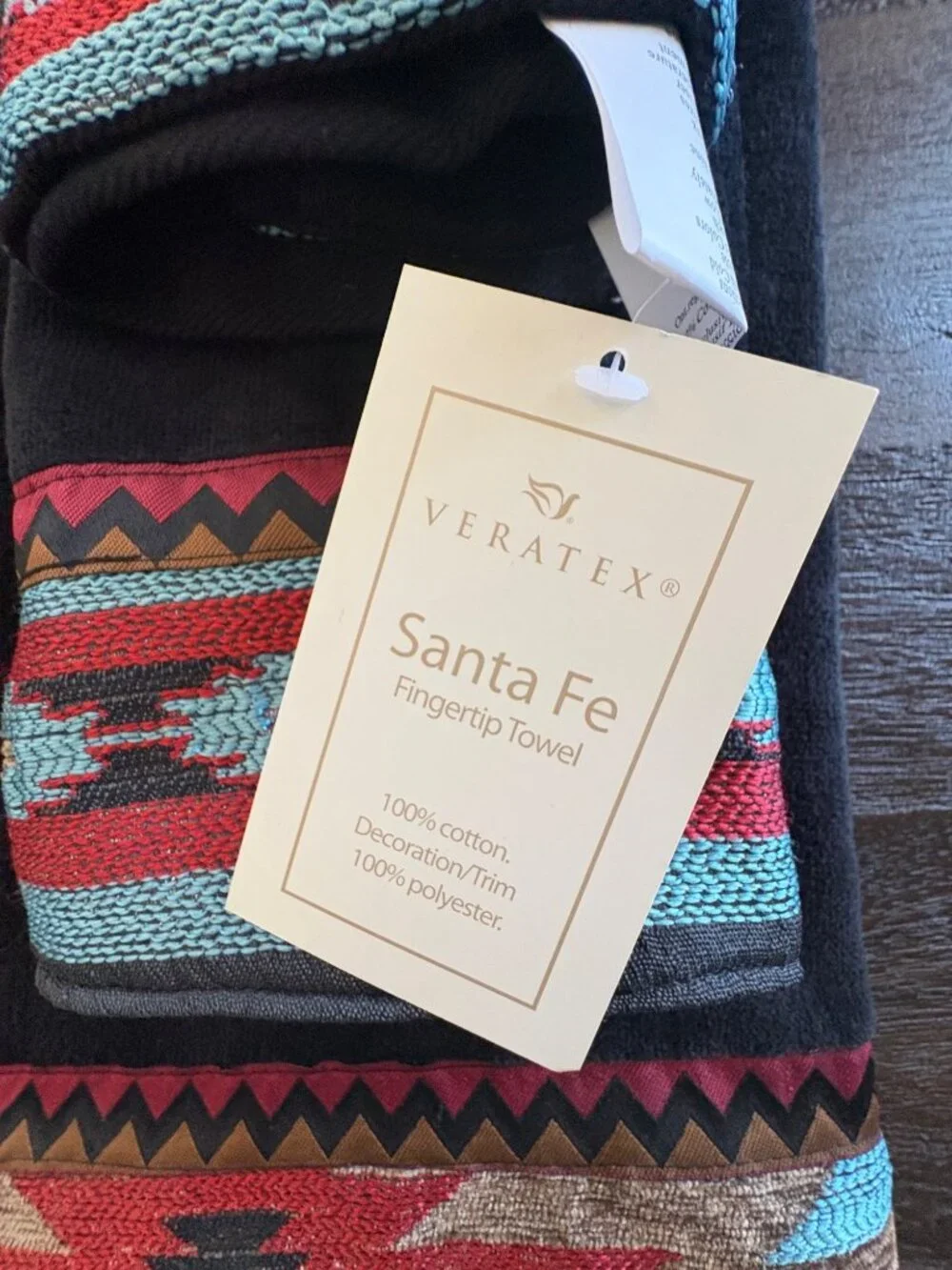 Veratex 7 Piece Towel Set NWT Aztec Southwestern Tribal Geometric Border